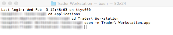 The terminal commands. 